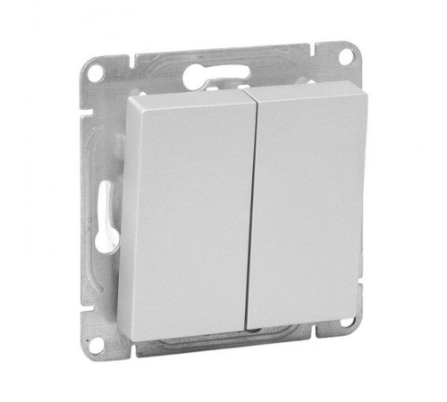 Механизм выключателя, двухклавишный, перекрёстный, алюминий Эпика EKF  UP1-SWA-22  EKF