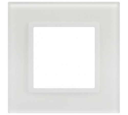 Рамка для розеток и выключателей Elegance 14-5101-01М на 1 пост, стекло, белый матовый+бел.  Б0065832  ЭРА