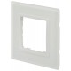 Рамка для розеток и выключателей Elegance 14-5101-01М на 1 пост, стекло, белый матовый+бел.  Б0065832  ЭРА