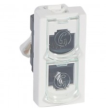 Розетка RJ 45 с разветвителем - Программа Mosaic - Телефон/телефон - UTP - 45 контактов - 1 модуль - LCS  076535  Legrand