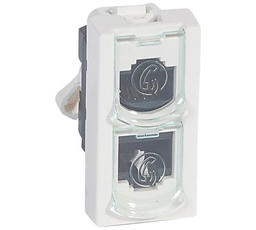 Розетка RJ 45 с разветвителем - Программа Mosaic - Телефон/телефон - UTP - 45 контактов - 1 модуль - LCS  076535  Legrand