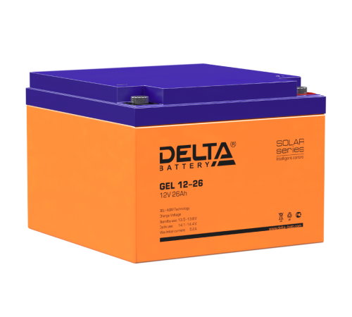 Аккумуляторная батарея Solar серии GEL 12-26 12В/26Ач  GEL 12-26  DELTA