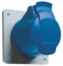 Розетка панельная с прямым унифицированным фланцем 216RU4, 16A, 2P+E, IP44, 4ч  2CMA193169R1000  ABB