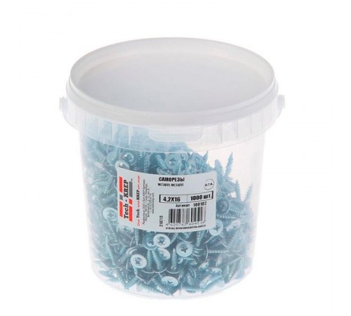 Саморез ШСММ 4,2х16 (1000 шт) - ведро ( 1,568 кг)  100102  Tech-KREP