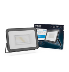 Прожектор светодиодный  Qplus 50W 4500lm IP65 6500К черный   613511350   Gauss