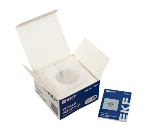 Умная розетка Стокгольм 1-местная 16А белый Zigbee  СonnectRCS-ST16-WD-ZBEKF