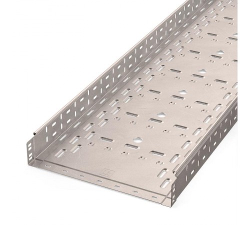 Лоток перфорированный Стандарт INOX (AISI 409) 400х80х3000 (1,0 мм) (6 м/уп)  PR16.2424  Промрукав