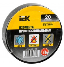 Изолента 0,18х19 мм черная 20 метров   UIZ-20-10-K02  IEK
