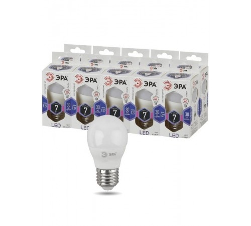 Лампа светодиодная LED 7Вт Е27 6000К smd P45-7W-860-E27  Б0031402  ЭРА