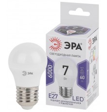 Лампа светодиодная LED 7Вт Е27 6000К smd P45-7W-860-E27  Б0031402  ЭРА