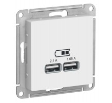 AtlasDesign Лотос USB Розетка A+A, 5В/2,1 А, 2х5В/1,05 А, механизм  ATN001333  SE