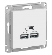 AtlasDesign Лотос USB Розетка A+A, 5В/2,1 А, 2х5В/1,05 А, механизм  ATN001333  SE