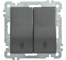 BOLERO антрацит Выключатель 2-клавишный проходной 10А ВС10-2-2-Б  EVB22-K95-10  IEK