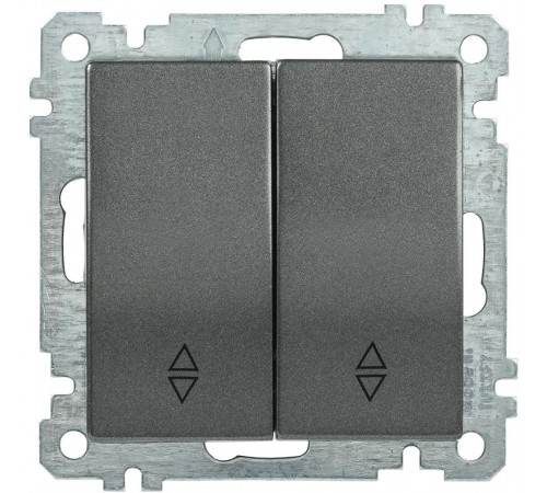 BOLERO антрацит Выключатель 2-клавишный проходной 10А ВС10-2-2-Б  EVB22-K95-10  IEK