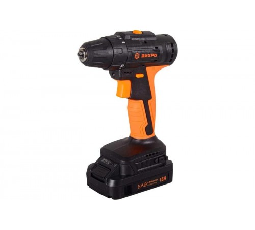 Дрель-шуруповерт аккумуляторная ДА-18Л-2К/Б (2,0 А/ч) (бесщеточный двигатель)  72/14/22  ВИХРЬ