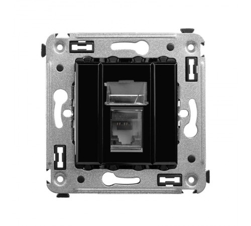 Компьютерная розетка RJ-45 в стену, кат.6 одинарная,"Avanti", "Черный квадрат"  4402293  DKC