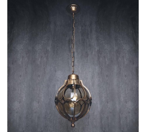 Светильник садово-парковый PL3805 круглый на цепочке 60W 230V E27, черное золото  11370  Feron