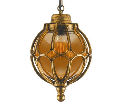 Светильник садово-парковый PL3805 круглый на цепочке 60W 230V E27, черное золото  11370  Feron