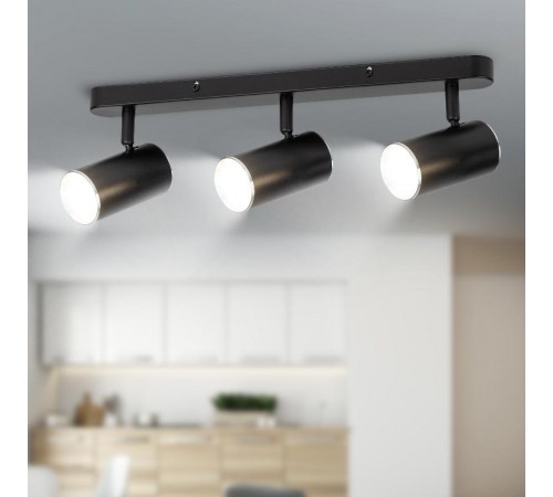 Светильник настенно-потолочный спот OL35-3 BK MR16 GU10 IP20 черный хром  Б0056366  ЭРА