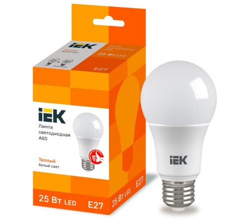 Лампа светодиодная LED A80 груша 25Вт 230В 3000К E27  LLE-A80-25-230-30-E27  IEK