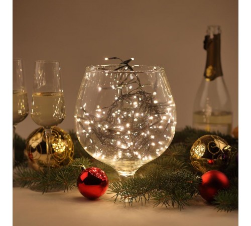 Гирлянда светодиодная  Нить Мишура 3,9 м зеленый провод, теплый свет, ENIN - GW   220V IP20 (24/576)  Б0047970  ЭРА