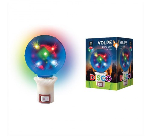 Светодиодный светильник Диско шар 3D Звёзды, вилка 220В, диаметр 8см ULI-Q309 1,5W/RGB UL-00002762  Volpe