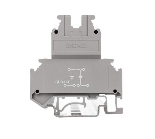 Клемма со встроенным диодом, винтовой зажим, 4 точки подключения, 4 кв.мм, серая  GUR-D-E  DKC