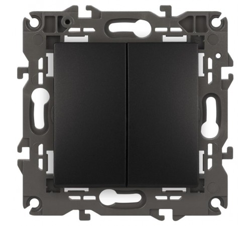 14-1106-05 Переключатель двойной, 10АХ-250В, IP20, Эра Elegance, антрацит  Б0034247  ЭРА