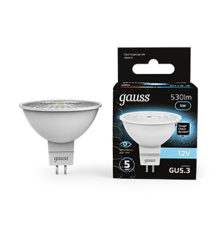 Лампа светодиодная LED 5Вт GU5.3 12В 4100К MR16  201505205  Gauss