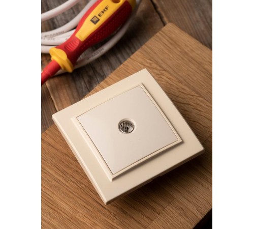 Розетка TV 1-мест. СП бежевый 75Ом 5-862МГц Минск EKFERA00-027-20EKF