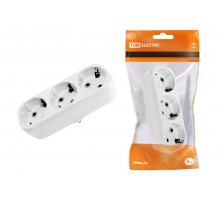 Блок на 3 гнезда 2П+З плоский 16А 250B   SQ1806-0033  TDM