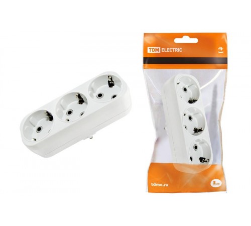 Блок на 3 гнезда 2П+З плоский 16А 250B   SQ1806-0033  TDM