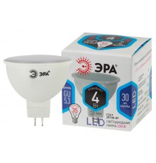 Лампа светодиодная LED 4Вт GU5.3 220В 4000К smd MR16 отражатель (рефлектор)  Б0017747  ЭРА