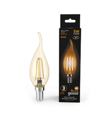 Лампа светодиодная LED 5Вт E14 220В 2700К свеча на ветру  104801005  Gauss