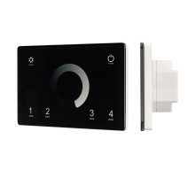 Панель Sens SMART-P79-DIM Black (230V, 4 зоны, 2.4G) (Arlight, IP20 Пластик, 5 лет)  028399  Arlight