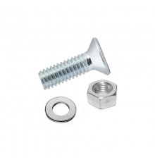 Винт DIN965 с потайной головкой оцинк. M5х16 + гайка + шайба (14 шт) - пакет Tec ( 0,058 кг)  114061  Tech-KREP