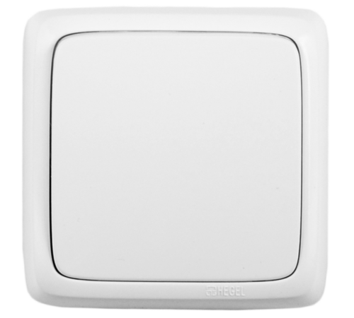 Выключатель открытой установки, одноклавишный, цвет белый  ВА10-111  HEGEL