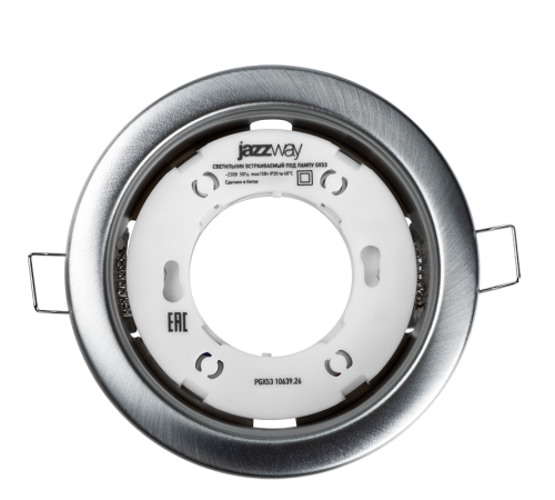 Светильник точечный встраиваемый под лампу ДВО PGX53 10639.26 15Вт GX53 IP20 хром матовый  1016782  Jazzway