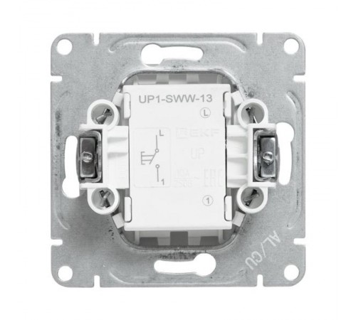 Механизм выключателя, одноклавишный, кнопочный, белый Эпика EKF  UP1-SWW-13  EKF
