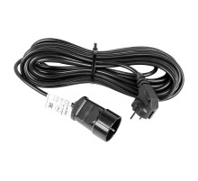 Удлинитель-шнур ПВС 3х0.75, 20 м, с/з, 6 А, 1300 Вт, IP44, черный (Сделано в России)  11-7090  REXANT