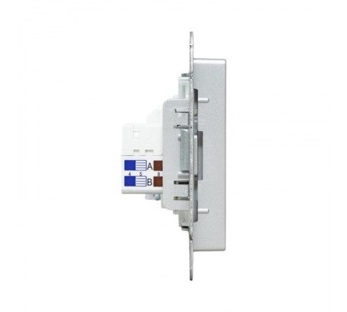 Механизм розетки TV+RJ45 (cat5), алюминий Эпика EKF  UP1-SOA-TV+RJ  EKF
