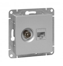 Механизм розетки TV+RJ45 (cat5), алюминий Эпика EKF  UP1-SOA-TV+RJ  EKF