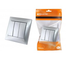 Выключатель 3-х кл. 10А серебр. металлик "Лама"   SQ1815-0203  TDM