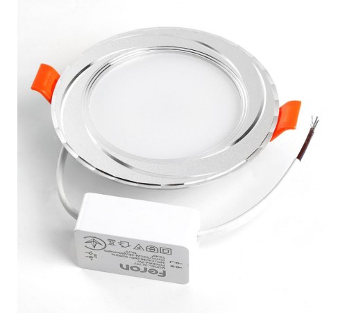 Светильник светодиодный встраиваемый декоративный AL777, 7W, 525 Lm ,4000К, серебро  28682  FERON