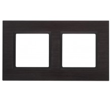 14-5202-05 Рамка на 2 поста, металл, Эра Elegance, чёрный+антр  Б0034549  ЭРА