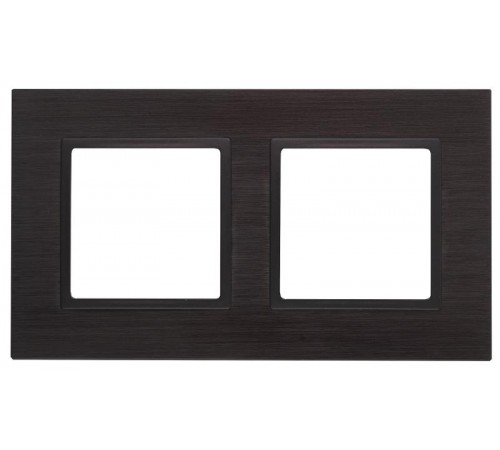14-5202-05 Рамка на 2 поста, металл, Эра Elegance, чёрный+антр  Б0034549  ЭРА