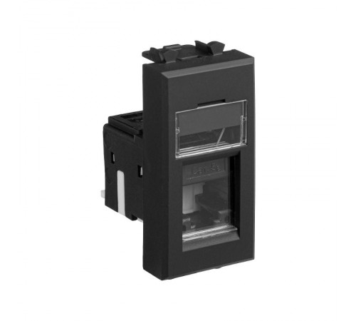 Компьютерная розетка RJ-45 модульная, кат.5е, "Avanti", "Черный матовый", 1 модуль  4412461  DKC