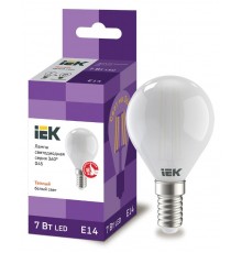 Лампа светодиодная G45 шар матовая 7Вт 230В 4000К E14 серия 360°  LLF-G45-7-230-40-E14-FR  IEK
