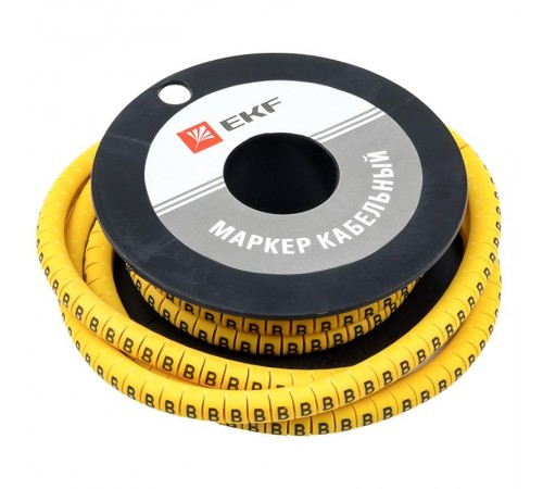 Маркер-кабельный 4,0кв.мм "B" (500шт.) (ЕС-2) EKF PROxima  plc-KM-4-B  EKF