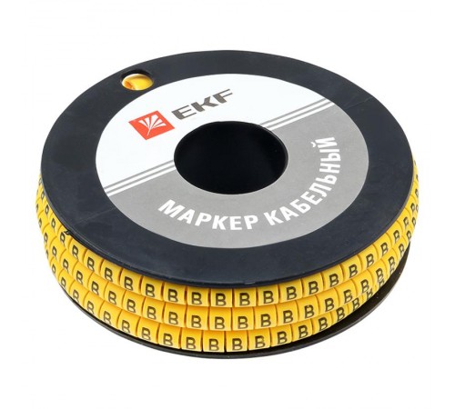 Маркер-кабельный 4,0кв.мм "B" (500шт.) (ЕС-2) EKF PROxima  plc-KM-4-B  EKF